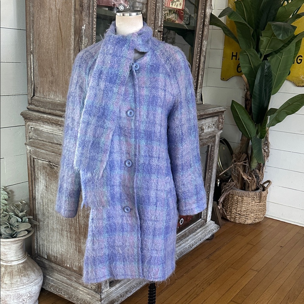 DONEGAL DESIGNS MOHAIR BLEND OVERCOAT COAT WOMEN MEDIUM